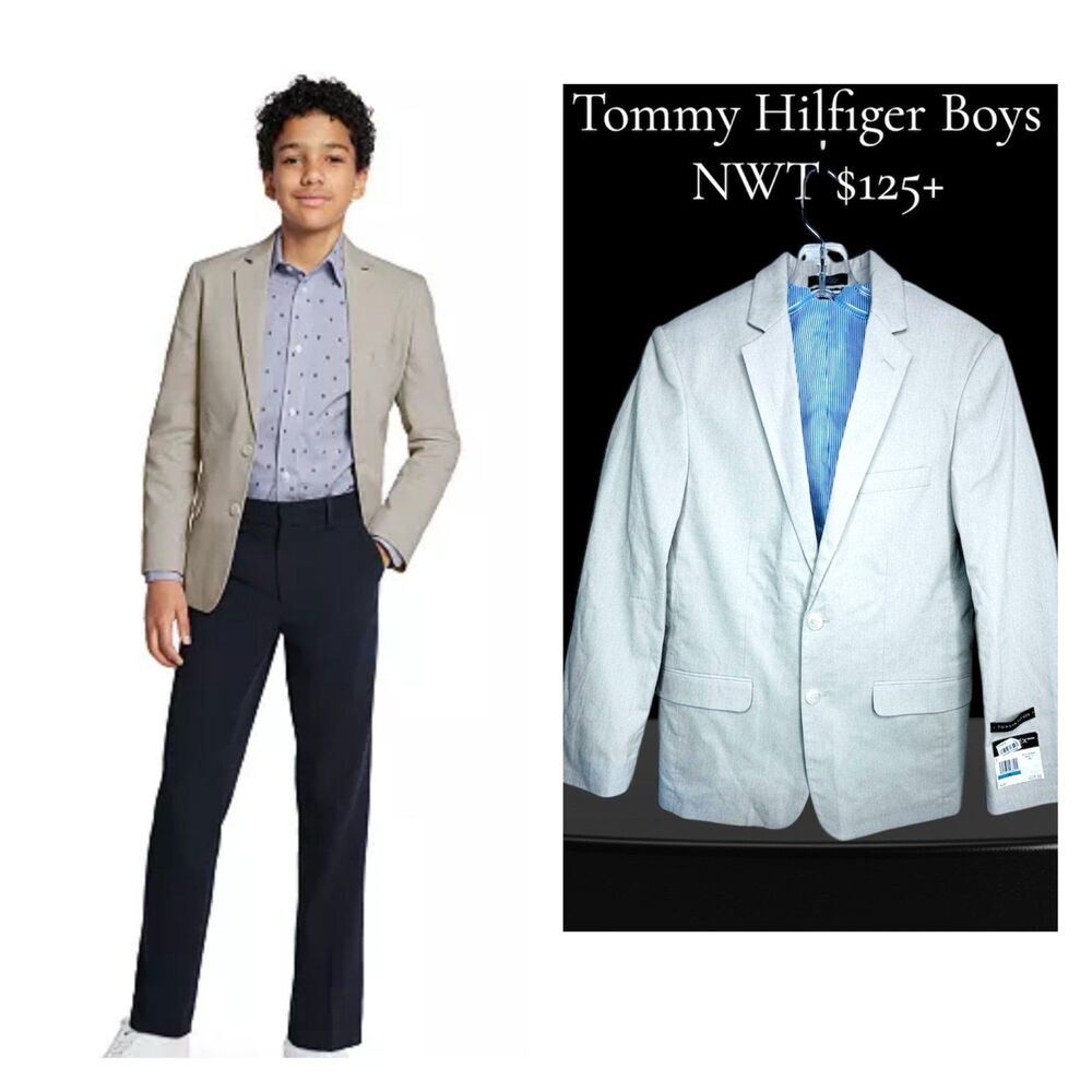 Tommy Hilfiger Boys Light Gray Blazer